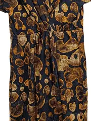 Vorschaubild 4 von Wickelkleid Damen Gr. 38 Animal Print Braun Schwarz Elegant