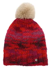 Vorschaubild 1 von Damen Mütze Rot Casual Bommelmütze Strickmütze meliert Winter