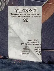 Vorschaubild 6 von CASSANI Damen Bluse Gr. 38/M Blau Kettenmuster ärmellos Casual