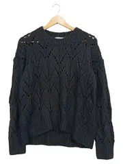 Vorschaubild 1 von EDC Damen Pullover Gr. 38/M Schwarz Lochmuster Casual