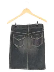 Vorschaubild 2 von Jeansrock Damen Grau L Midirock Baumwolle Casual 50cm