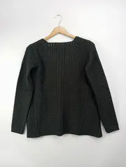 Vorschaubild 2 von Damen Strickjacke Schwarz Gr. 36/S Elegant Strukturmuster