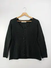 Vorschaubild 1 von Damen Strickjacke Schwarz Gr. 36/S Elegant Strukturmuster