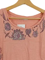 Vorschaubild 2 von EDC Damen T-Shirt Gr. 36/S Orange mit Blumenmuster