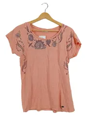 Vorschaubild 1 von EDC Damen T-Shirt Gr. 36/S Orange mit Blumenmuster