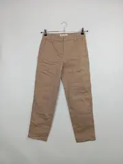 Vorschaubild 2 von Damen Stoffhose Beige Gr. 34 Casual Uni Baumwolle