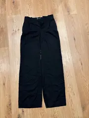 Vorschaubild 3 von Damen Stoffhose Weites Bein Schwarz High Waist Gr. S/36