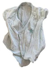 Vorschaubild 1 von Baby Body Kurzarm Gestreift Türkis Baumwolle Gr. 68