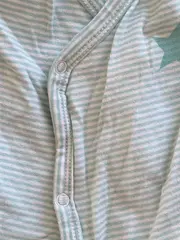 Vorschaubild 3 von Baby Body Kurzarm Gestreift Türkis Baumwolle Gr. 68