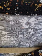 Vorschaubild 4 von Damen Langarmshirt Blumenmuster Schwarz Organic Cotton Gr. M