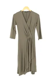 Vorschaubild 1 von Freizeitkleid Damen Gr. 38/M Braun Wickelkleid Casual Elegant