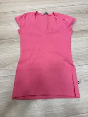 Vorschaubild 5 von Damen T-Shirt V-Ausschnitt Pink Gr. S Basic