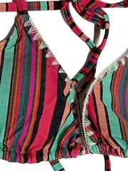 Vorschaubild 4 von Bikini Damen Gr. 34C/D gestreift bunt Fransen Sommer