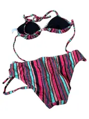 Vorschaubild 2 von Bikini Damen Gr. 34C/D gestreift bunt Fransen Sommer