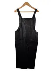 Vorschaubild 1 von Damen Latzhose Kunstleder Schwarz Gr. M 38 Overall Jumpsuit