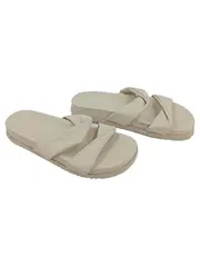 Vorschaubild 1 von Pantoletten Damen Gr. 41 Beige Kunstleder Sommer Casual Sandalen