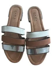 Vorschaubild 3 von Trafaluc Damen Sandalen Gr. 36 Metallic-Look Slip-On Freizeit