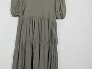 Vorschaubild 2 von Damen Maxikleid Grün Gr. M Baumwolle mit Puffärmeln