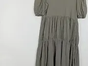 Vorschaubild 3 von Damen Maxikleid Grün Gr. M Baumwolle mit Puffärmeln