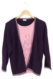 Vorschaubild 1 von AtelierGS Damen Strickjacke Lila Gr. 38/M Casual Klassisch Preppy