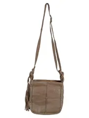Vorschaubild 1 von Umhängetasche Damen Leder Braun Casual Fransentasche Schultertasche
