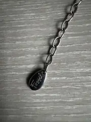 Vorschaubild 4 von Damen Halskette Blatt Anhänger Silber 48cm Metall Minimalistisch