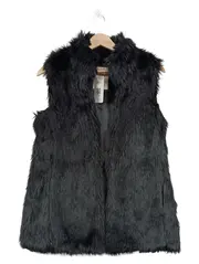 Vorschaubild 1 von Damen Kunstpelz Weste Gr. 36 Schwarz Modisch Fellweste