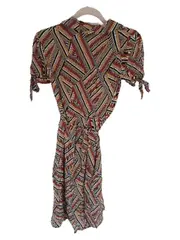 Vorschaubild 2 von Hemdblusenkleid Damen XS Retro Streifen Mehrfarbig Viskose