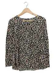 Vorschaubild 1 von Damen Bluse Langarm Leopardenmuster Gr. M Animal-Print