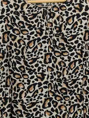 Vorschaubild 3 von Damen Bluse Langarm Leopardenmuster Gr. M Animal-Print