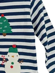 Vorschaubild 4 von Kinder Langarmshirt Weihnachtsmann gestreift Applikationen Blau Gr. 92
