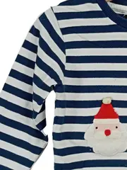 Vorschaubild 3 von Kinder Langarmshirt Weihnachtsmann gestreift Applikationen Blau Gr. 92