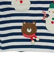 Vorschaubild 5 von Kinder Langarmshirt Weihnachtsmann gestreift Applikationen Blau Gr. 92