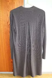 Vorschaubild 3 von Damen Strickjacke Lang Merino Baumwolle Grau Gr. S