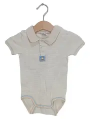 Vorschaubild 1 von Baby Body Gr. 62 Beige Gestreift Tiermotiv Polo-Kragen Baumwolle