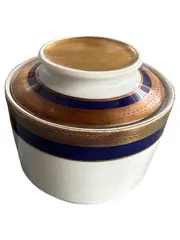 Vorschaubild 1 von Porzellan Dose Deckel Echt Kobalt Scharffeuer Gold Blau