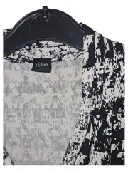 Vorschaubild 2 von Damen Langarmshirt Gr. 36 S Schwarz Weiß Pepita Muster