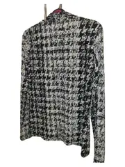 Vorschaubild 3 von Damen Langarmshirt Gr. 36 S Schwarz Weiß Pepita Muster