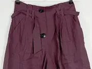 Vorschaubild 4 von Damen Shorts Gr. 34 Lila Casual mit Bindegürtel Leinen-Mix
