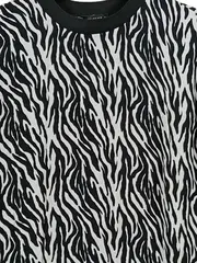 Vorschaubild 2 von Damen Freizeitkleid Zebra Muster Langarm Schwarz Gr. 36;S
