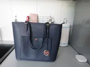 Vorschaubild 2 von Damen Henkeltasche Tote Bag Leder Blau Navy Shopper