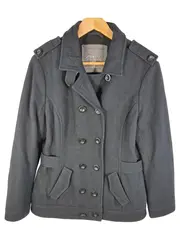 Vorschaubild 1 von Damen Wollmantel Kurzmantel Schwarz Gr. 42 Wolle Klassisch