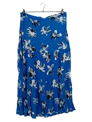 Vorschaubild 1 von everme Damen Faltenrock XL Blau Blumenmuster Maxirock Feminin