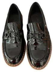 Vorschaubild 2 von Damen Loafer Slipper Lackleder Optik Schwarz Gr. 38 Kette