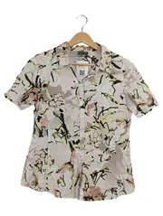Vorschaubild 1 von Damen Bluse Kurzarm Gr. 36/S Floral Mehrfarbig Baumwolle