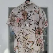 Vorschaubild 2 von Damen Bluse Kurzarm Gr. 36/S Floral Mehrfarbig Baumwolle