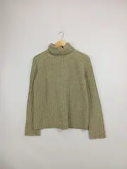 Vorschaubild 2 von Damen Pullover Rollkragen Rippstrick Gr. 40 Oliv Casual