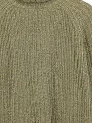 Vorschaubild 3 von Damen Pullover Rollkragen Rippstrick Gr. 40 Oliv Casual