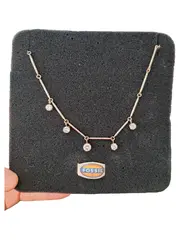 Vorschaubild 1 von Damen Halskette Anhänger Elegant Gold Strass Kette 44cm