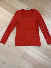 Vorschaubild 5 von TAIFUN Damen Langarmshirt Gr. 40/L Orange Casual Strasssteine